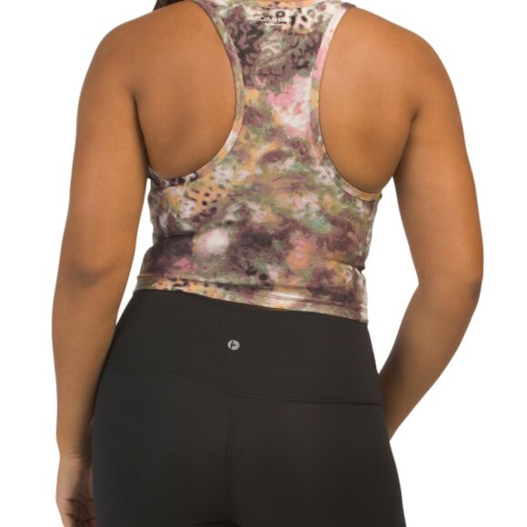 NEW CALVIN KLEIN Printed Scoop Neck Crop Top Multi for women 163mtn - Picture 4 of 5